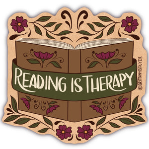 Reading Is Therapy Nostalgic Vintage Style Vinyl Matte Sticker