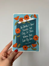 Load image into Gallery viewer, Female Empowerment Book Quote with Poppies Mini Giclée Art Print