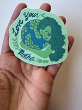 Load image into Gallery viewer, Eco-conscious vinyl matte sticker blending Earth Day themes with motherhood—a tribute to nurturing and the planet in a nostalgic style.