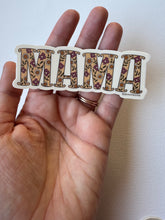 Load image into Gallery viewer, Motherhood-inspired matte sticker with warm floral lettering that celebrates moms with vintage charm and bold pride.