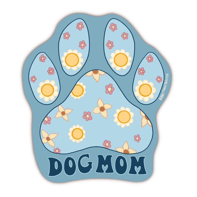 Dog Mom Paw Print Vinyl Matte Sticker
