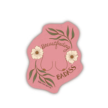 Load image into Gallery viewer, Feminist floral vinyl sticker honoring breastfeeding and motherhood with soft botanicals and empowering mother imagery.