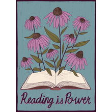 Load image into Gallery viewer, Reading is Power with Wildflowers in Book Mini Giclée Art Print