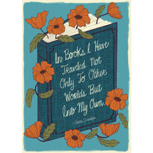 Load image into Gallery viewer, Female Empowerment Book Quote with Poppies Mini Giclée Art Print