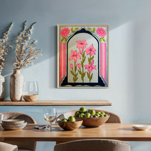 Load image into Gallery viewer, Spring Pink Lily Garden Lovers Original Mixed Media Painting
