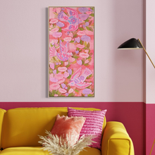 Load image into Gallery viewer, Spring Folk Inspired Birds with Pink Flowers Original Mixed Media Painting