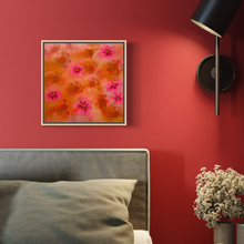 Load image into Gallery viewer, 2 Pink Pressed Cosmos Flower Original Mixed Media Painting