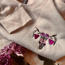 Load image into Gallery viewer, Embroidered Women's Empowerment Sweatshirt: Floral Uterus Crewneck