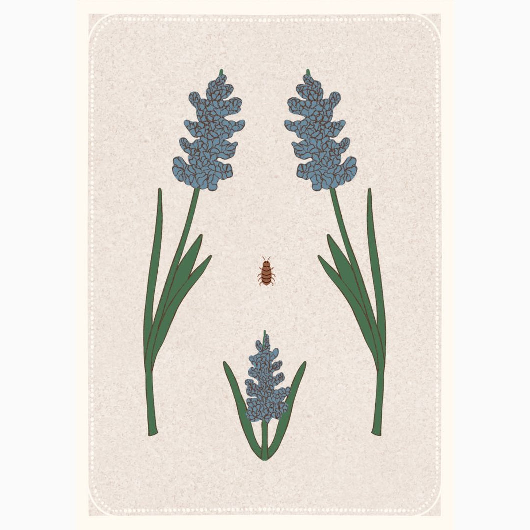 Mini feminist art print of a torso blooming with hyacinths—symbolic of renewal, love, and feminine resilience