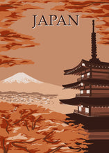 Load image into Gallery viewer, Vintage Inspired Travel Poster Japan Art Print