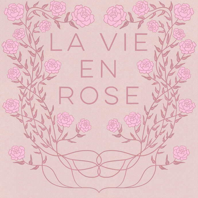 Art Nouveau Rose Floral Vintage Inspired Pink Art Print