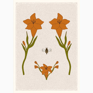 Feminine mini giclée print featuring lilies and the female form—symbolizing beauty, rebirth, and floral softness.
