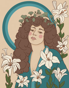 Embody Femininity Collection: Portrait of Self Love with Lilies Giclée Art Print