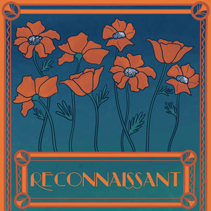 Art Nouveau Orange Poppy Floral Vintage Inspired Art Print