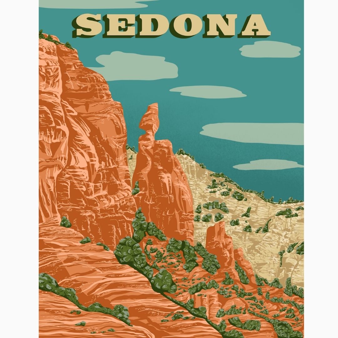 retro travel poster style