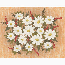 Load image into Gallery viewer, Vintage Inspired Warm Orange + White Floral Art Print