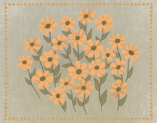 Load image into Gallery viewer, Vintage Inspired Warm Yellows &amp; Green Flower Art Print