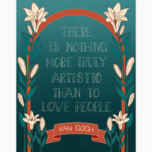 Load image into Gallery viewer, Special Release Art Nouveau Van Gogh Quote Teal Ombré Art Print Poster