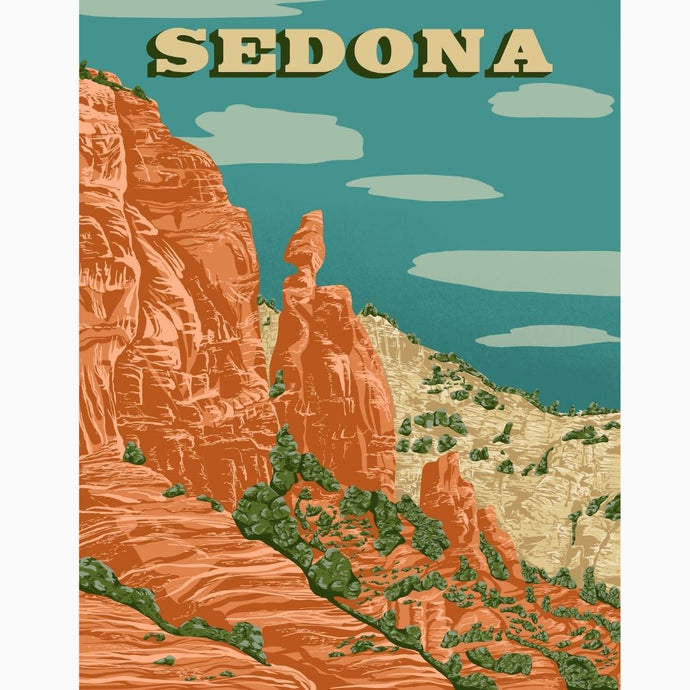 Vintage Inspired Travel Poster Sedona Art Print