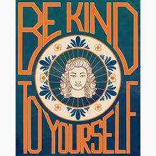 Load image into Gallery viewer, Art Nouveau Be Kind To Yourself Teal Ombré Art Print Poster