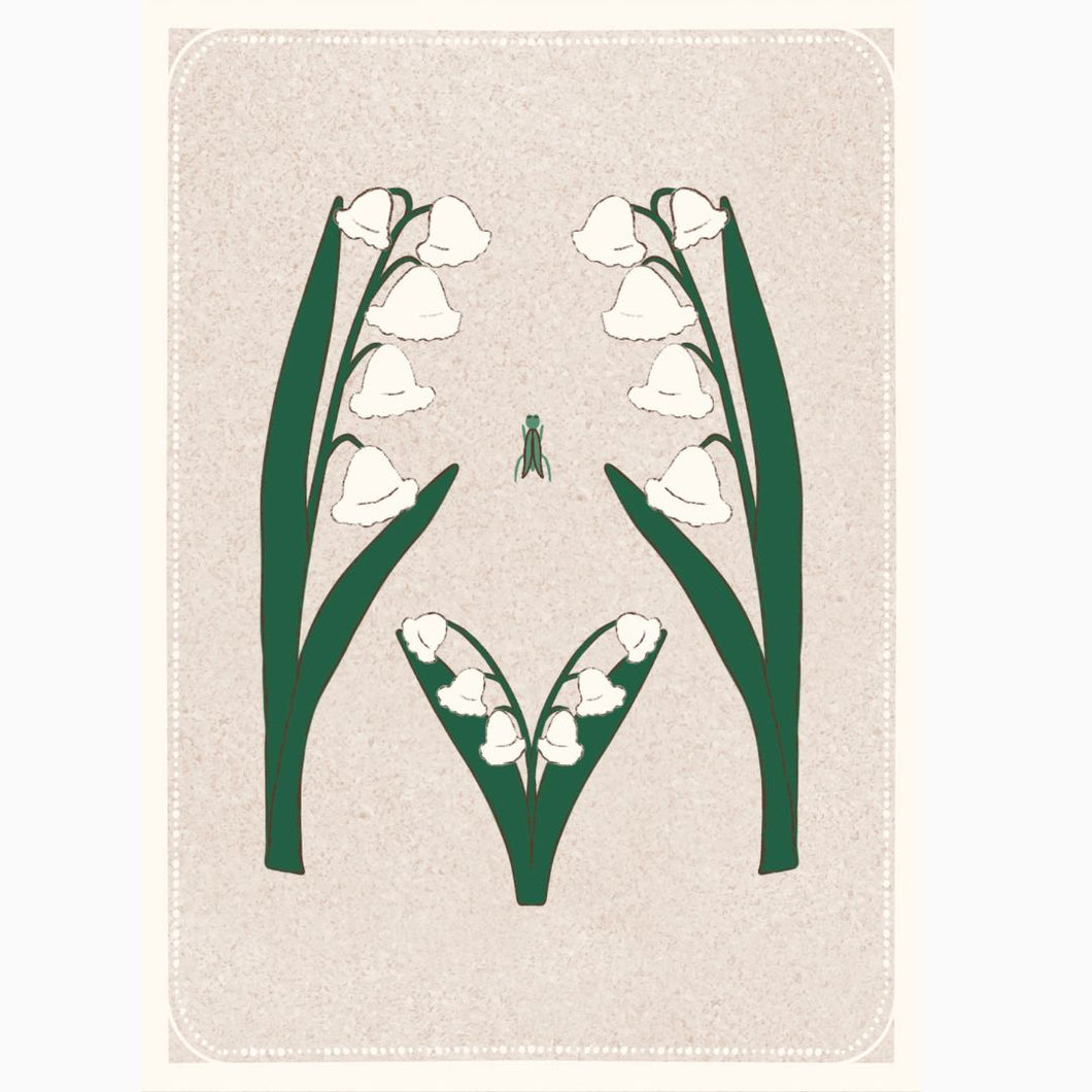 Bodies are Beautiful Collection: Women's Torso with Lily of the Valleys Mini Giclée Art Print