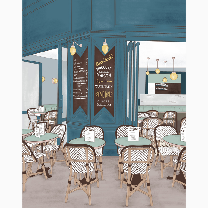 A Walk Through Paris Collection: Paris Café Art Print