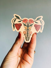 Load image into Gallery viewer, Orange Wildflower Uterus Body Anatomy Giclée Vinyl Matte Sticker