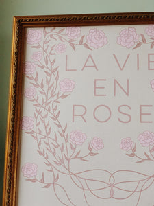 Art Nouveau Rose Floral Vintage Inspired Pink Art Print