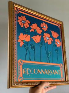 Art Nouveau Orange Poppy Floral Vintage Inspired Art Print